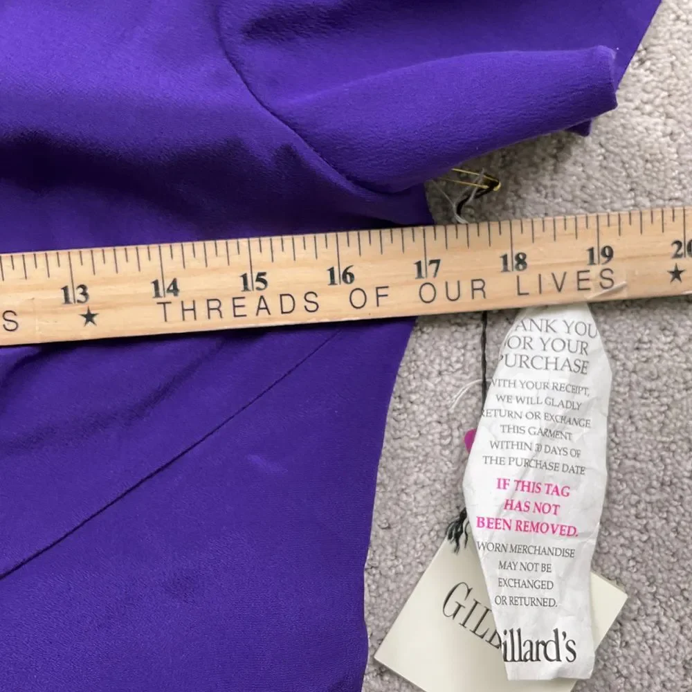 Gillian Dress Womens‎ 4 Purple Sweetheart Silk Pleat Formal Party VTG - Picture 8 of 12